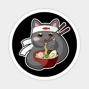 british cat and japanese ramen Magnet